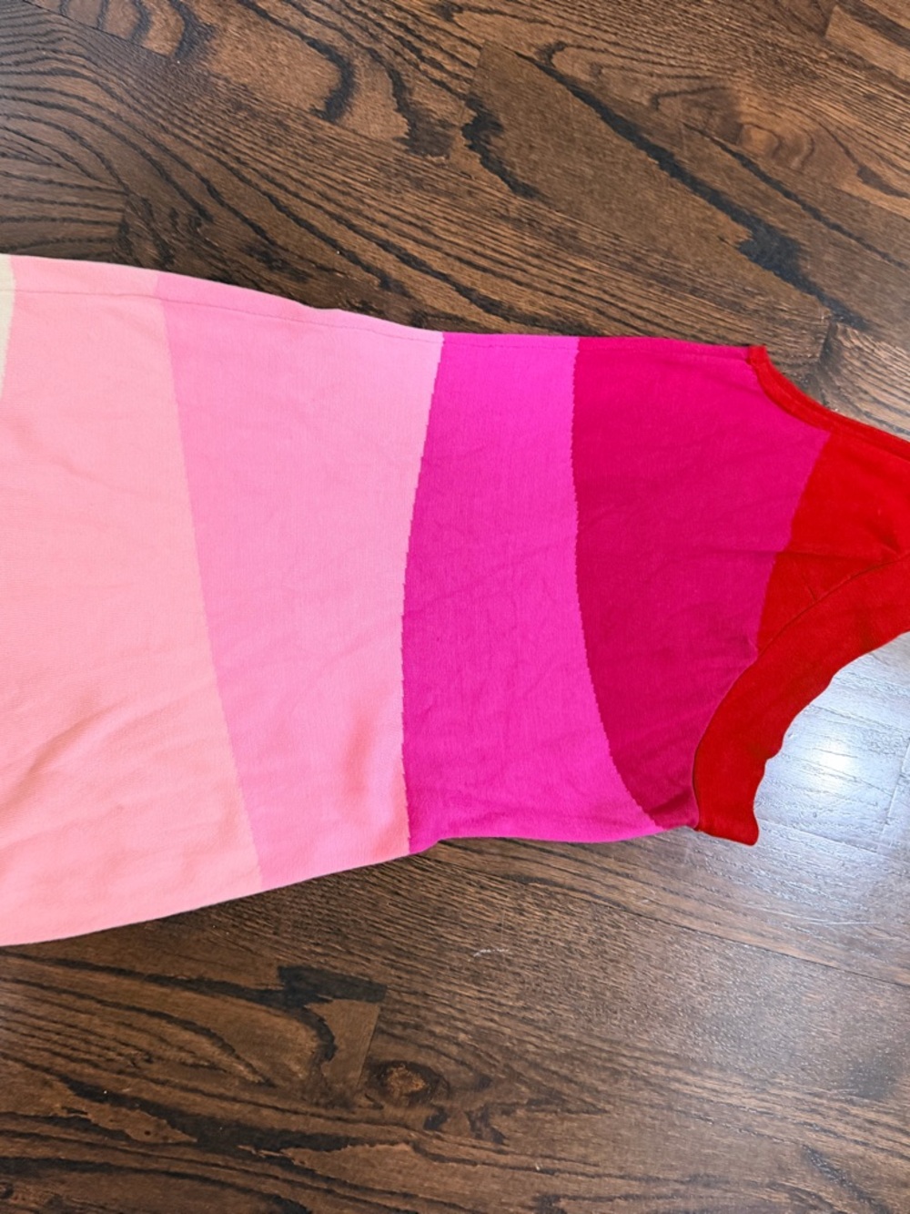 WOW couture Hot Pink and Red Striped Knit Top